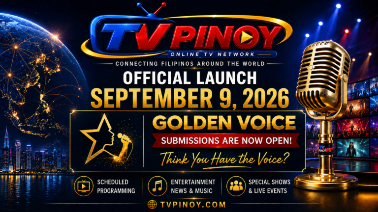 TV Pinoy Announces September 9 Launch of Global Online Television Network and Original Singing Competition, Golden Voice